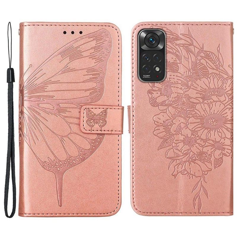 Flipové Pouzdro Na Xiaomi Redmi Note 11 / Note 11S Držák Motýlích Květin