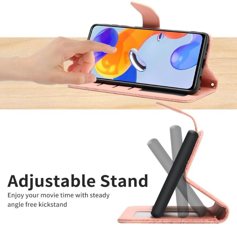 Flipové Pouzdro Na Xiaomi Redmi Note 11 / Note 11S Ilustrační Pásek S Motýly A Květinami