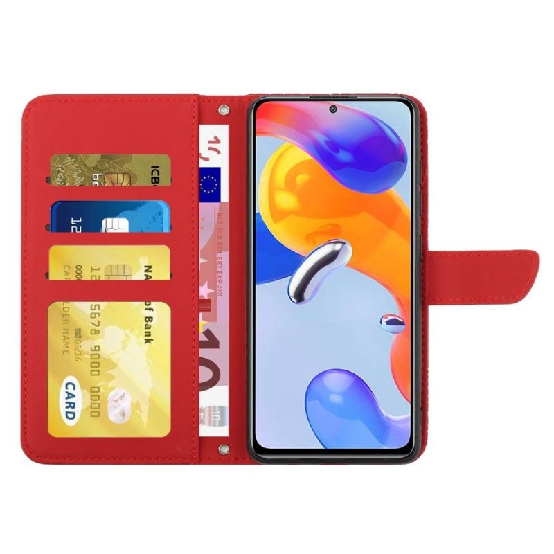 Flipové Pouzdro Na Xiaomi Redmi Note 11 / Note 11S Ilustrační Pásek S Motýly A Květinami