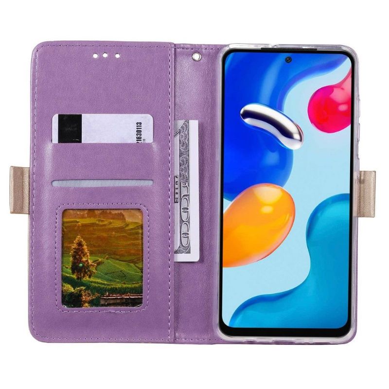 Flipové Pouzdro Na Xiaomi Redmi Note 11 / Note 11S Květinová Krajka S Koženým Efektem