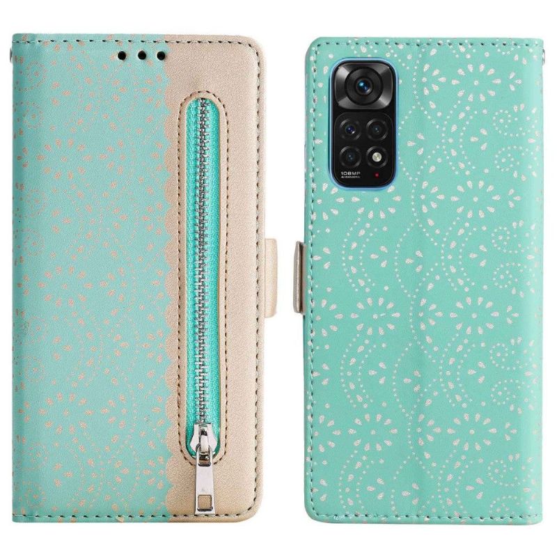 Flipové Pouzdro Na Xiaomi Redmi Note 11 / Note 11S Květinová Krajka S Koženým Efektem