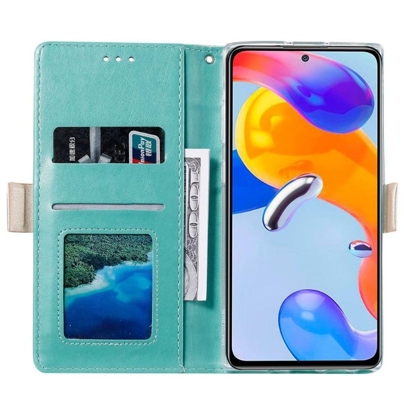 Flipové Pouzdro Na Xiaomi Redmi Note 11 / Note 11S Květinová Krajka S Koženým Efektem