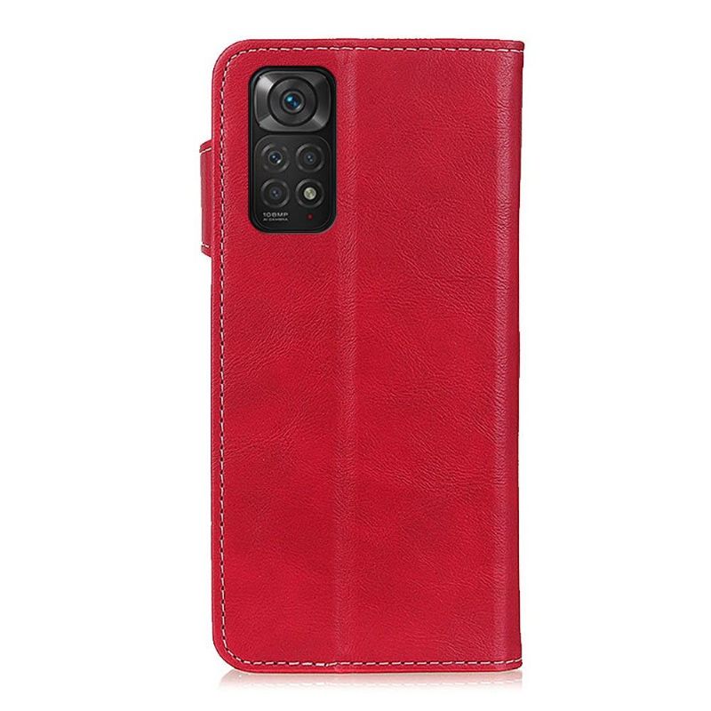 Flipové Pouzdro Na Xiaomi Redmi Note 11 / Note 11S Odkryté Švy S Efektem Kůže Ve Tvaru S