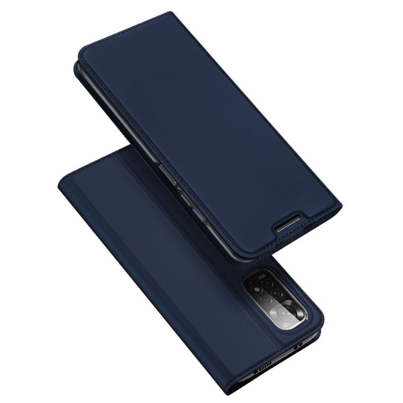 Kožené Pouzdro Folio Na Xiaomi Redmi Note 11 / Note 11S Obchodní Saténový Efekt