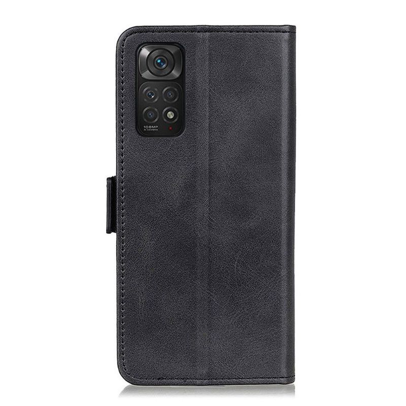 Kožené Pouzdro Folio Na Xiaomi Redmi Note 11 / Note 11S Peněženkové Pouzdro Matný Kožený Kryt