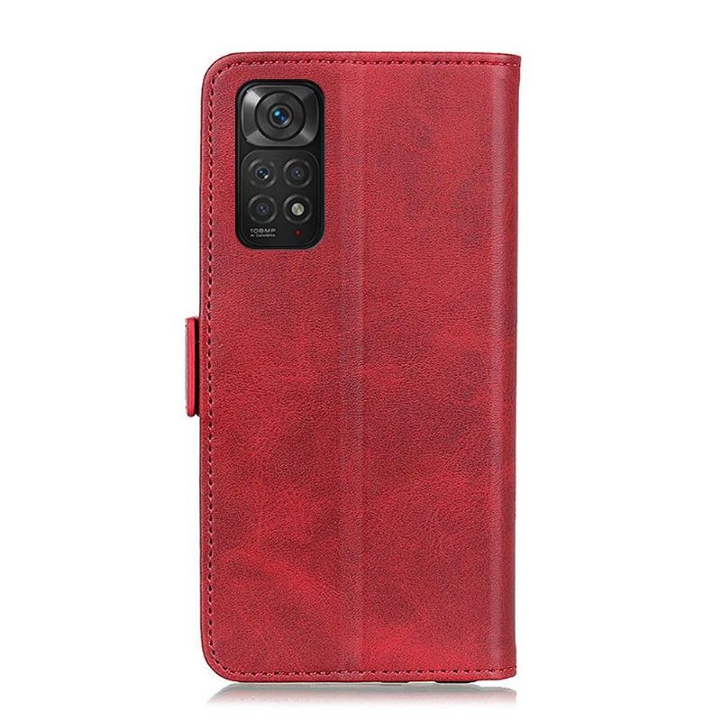 Kožené Pouzdro Folio Na Xiaomi Redmi Note 11 / Note 11S Peněženkové Pouzdro Matný Kožený Kryt