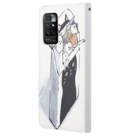 Kožené Pouzdro Na Xiaomi Redmi Note 11 / Note 11S Kočky V Krabici