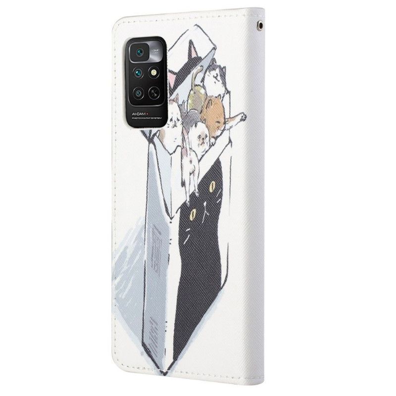 Kožené Pouzdro Na Xiaomi Redmi Note 11 / Note 11S Kočky V Krabici