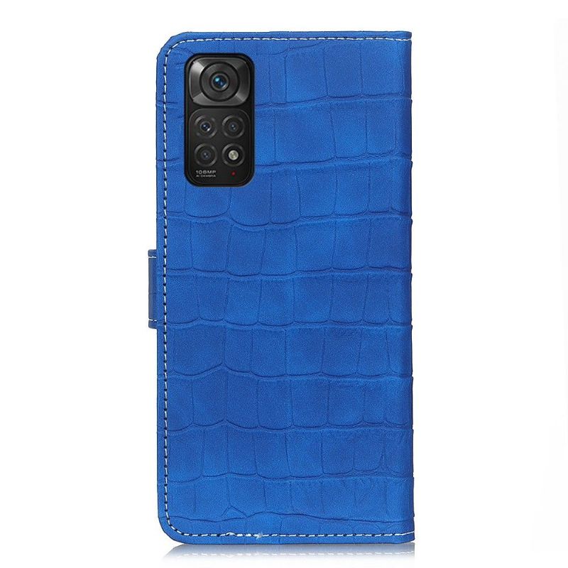 Kožené Pouzdro Na Xiaomi Redmi Note 11 / Note 11S Sešívání Vzhledu Croc
