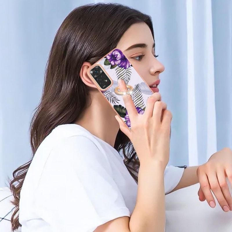 Kryt Na Xiaomi Redmi Note 11 / Note 11S Exotické Květiny S Prstenem