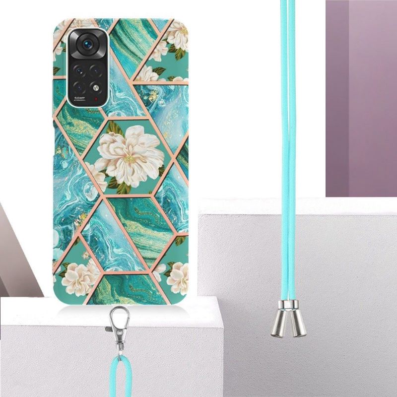 Kryt Na Xiaomi Redmi Note 11 / Note 11S Na Lana Mramorové A Bílé Květy