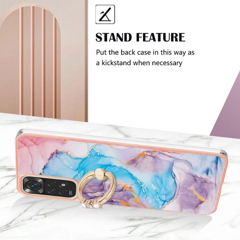 Kryt Na Xiaomi Redmi Note 11 / Note 11S Modrý Mramor S Kroužkem