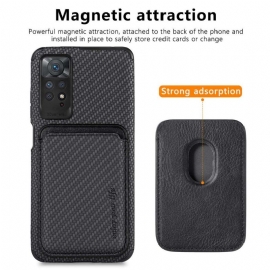 Kryt Na Xiaomi Redmi Note 11 / Note 11S Odnímatelný Držák Karet Z Uhlíkových Vláken