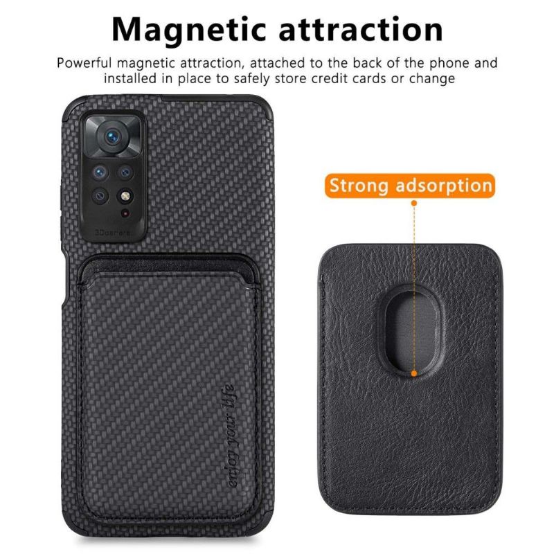 Kryt Na Xiaomi Redmi Note 11 / Note 11S Odnímatelný Držák Karet Z Uhlíkových Vláken