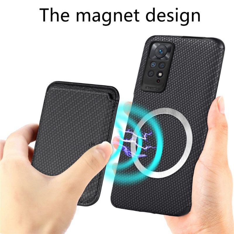 Kryt Na Xiaomi Redmi Note 11 / Note 11S Odnímatelný Držák Karet Z Uhlíkových Vláken