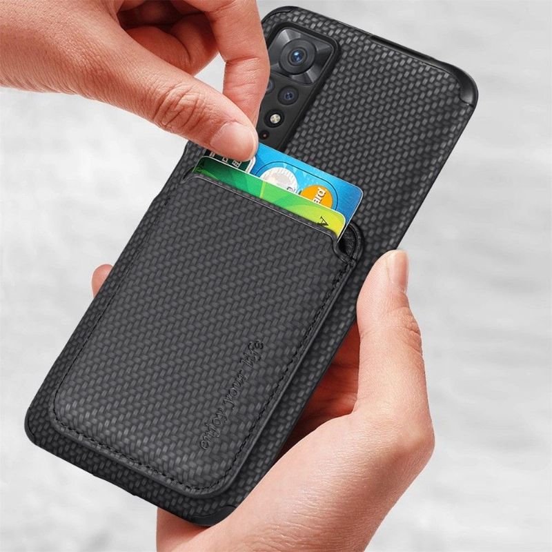 Kryt Na Xiaomi Redmi Note 11 / Note 11S Odnímatelný Držák Karet Z Uhlíkových Vláken