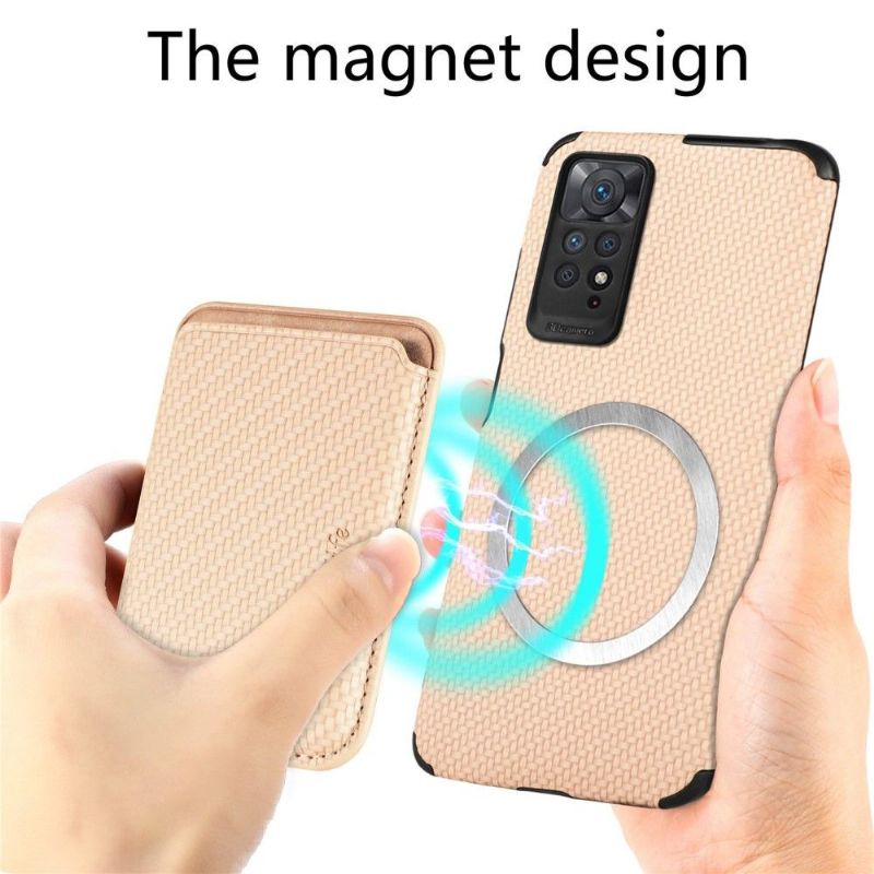 Kryt Na Xiaomi Redmi Note 11 / Note 11S Odnímatelný Držák Karet Z Uhlíkových Vláken