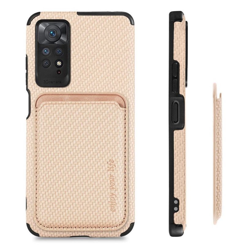 Kryt Na Xiaomi Redmi Note 11 / Note 11S Odnímatelný Držák Karet Z Uhlíkových Vláken