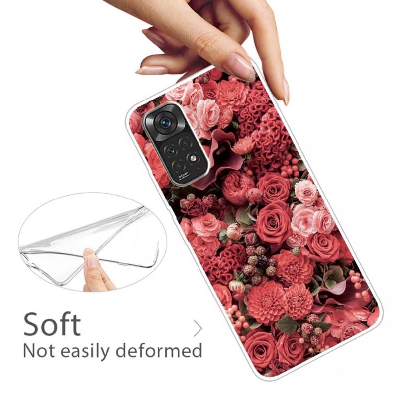 Kryt Na Xiaomi Redmi Note 11 / Note 11S Červený Květ