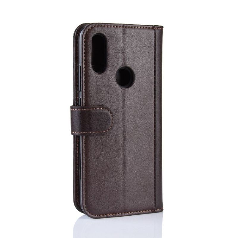 Kožené Pouzdro Folio Na Xiaomi Redmi 7 Prémiový Kožený Držák Na Karty – Hnědý
