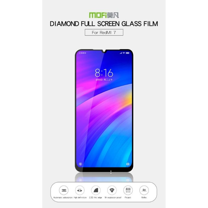Ochrana Obrazovky Z Tvrzeného Skla Xiaomi Redmi 7 V Plné Velikosti – Černá