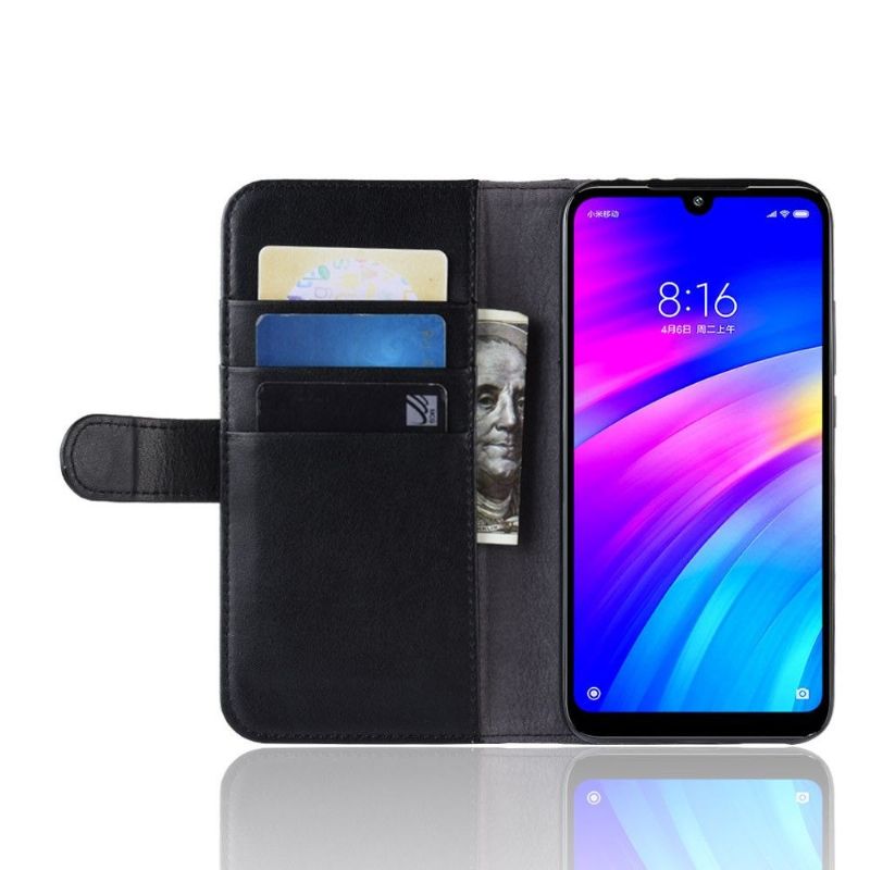 Pouzdra Na Xiaomi Redmi 7 Prémiový Kožený Držák Karet - Černý