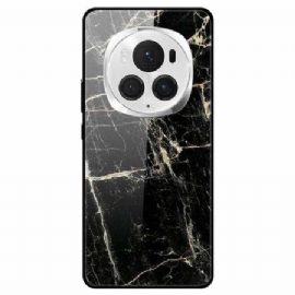Kryt Honor Magic 6 Pro Černé Mramorové Platinové Tvrzené Sklo