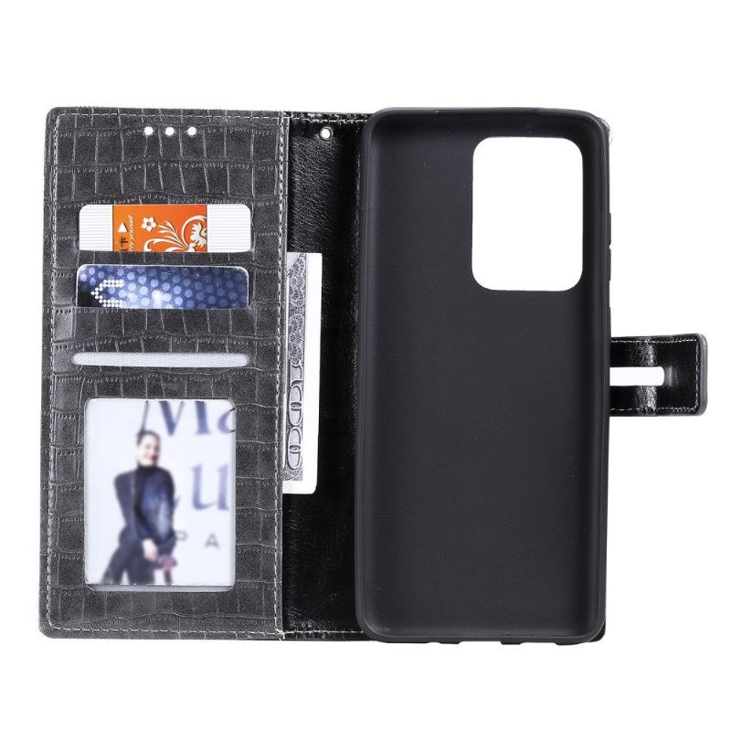 Flipové Pouzdro Na Samsung Galaxy S21 Ultra 5G Styl Kůže S Efektem Croc