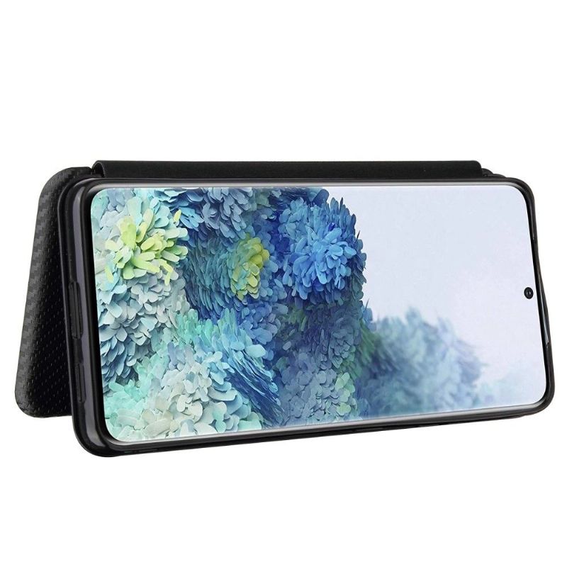 Kožené Pouzdro Na Samsung Galaxy S21 Ultra 5G Umělá Kůže Ve Stylu Uhlíkových Vláken