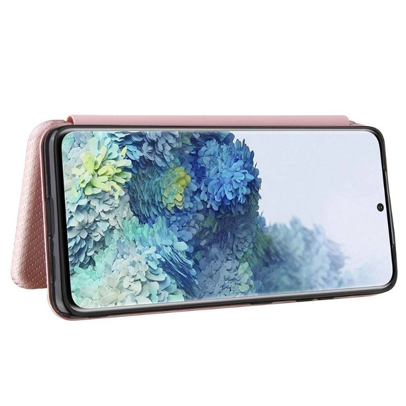 Kožené Pouzdro Na Samsung Galaxy S21 Ultra 5G Umělá Kůže Ve Stylu Uhlíkových Vláken