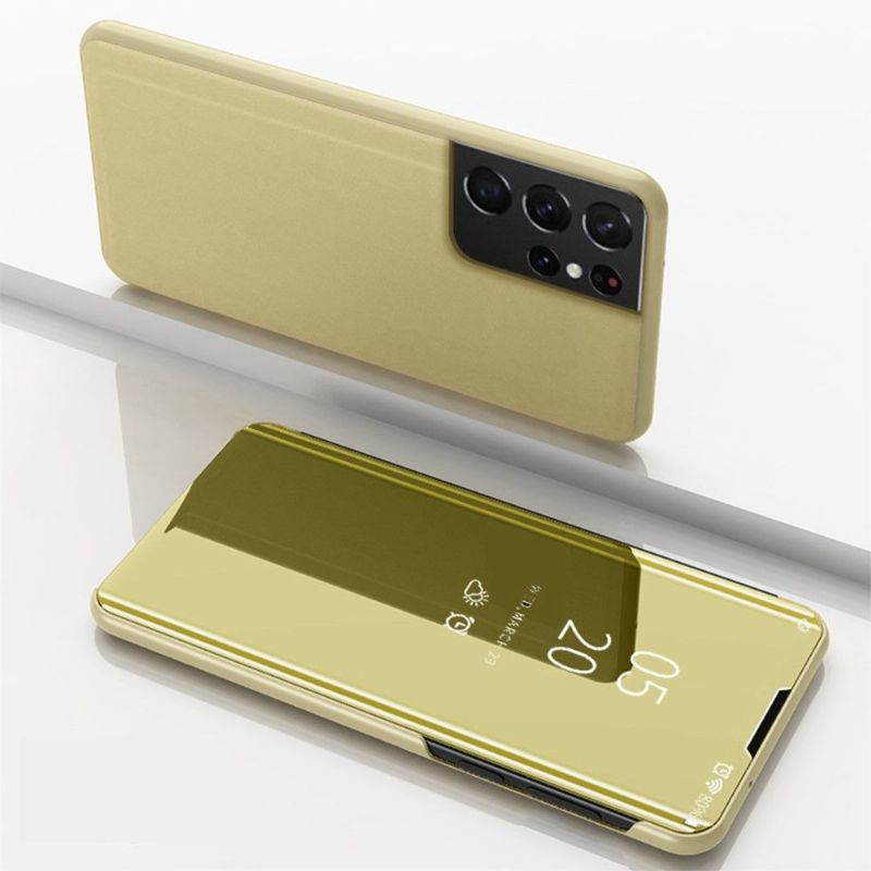 Kryt Na Samsung Galaxy S21 Ultra 5G Flipové Pouzdro Zrcadlový Efekt