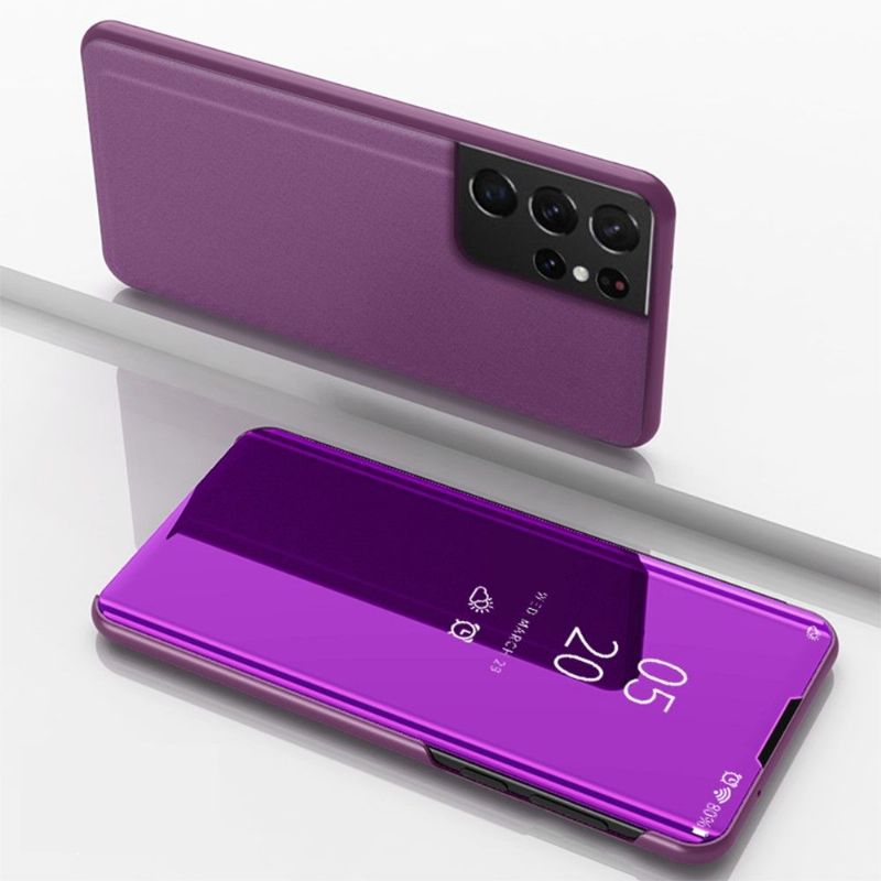 Kryt Na Samsung Galaxy S21 Ultra 5G Flipové Pouzdro Zrcadlový Efekt