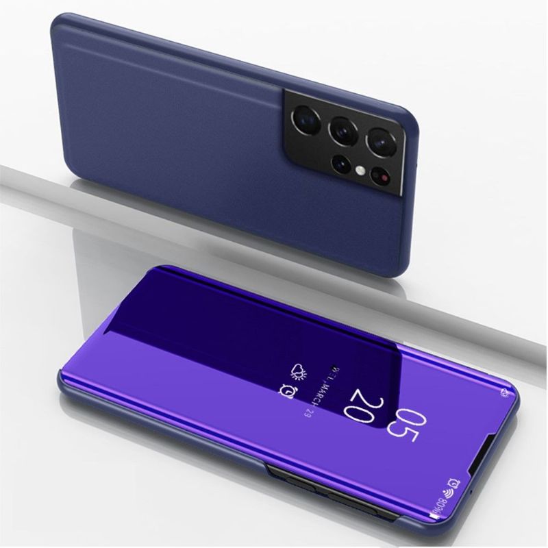 Kryt Na Samsung Galaxy S21 Ultra 5G Flipové Pouzdro Zrcadlový Efekt