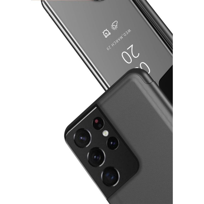 Kryt Na Samsung Galaxy S21 Ultra 5G Flipové Pouzdro Zrcadlový Efekt