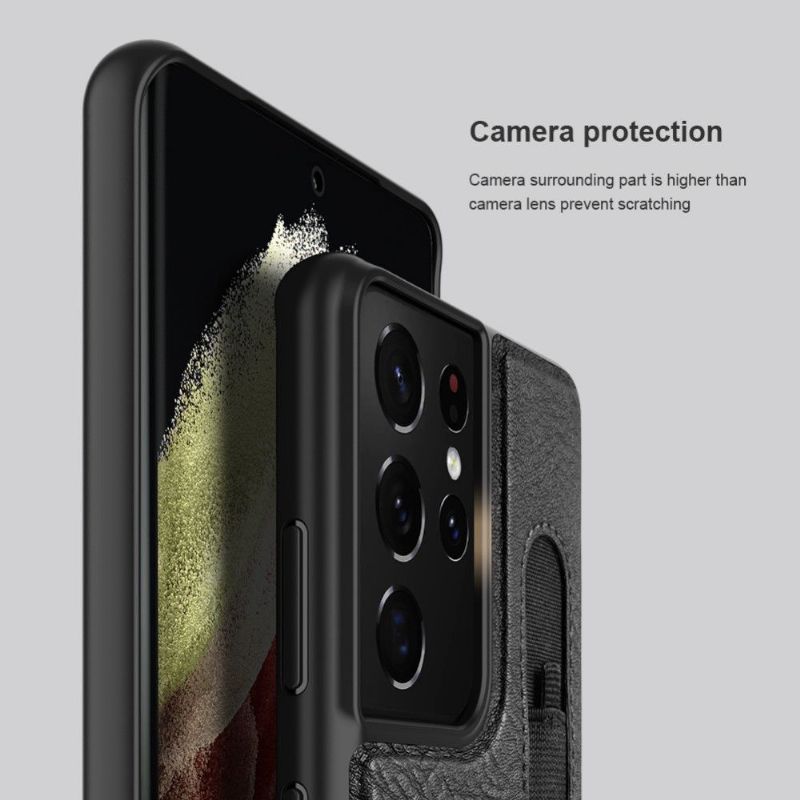 Kryt Na Samsung Galaxy S21 Ultra 5G Kožený Efekt Řady Aoge