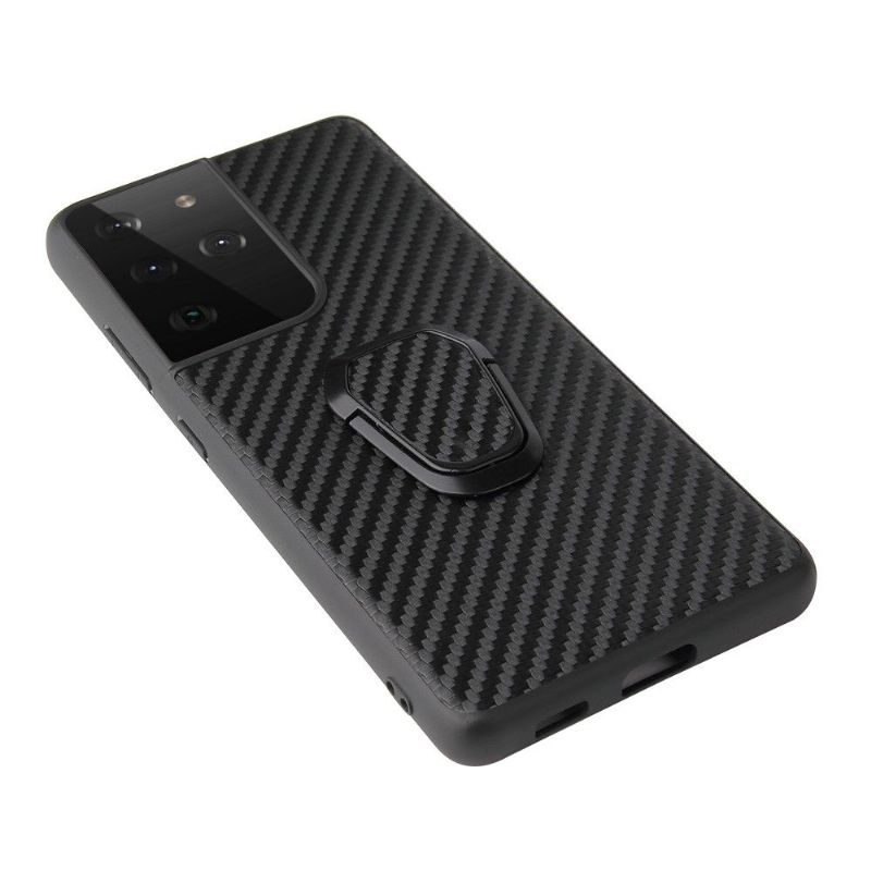 Kryt Na Samsung Galaxy S21 Ultra 5G Kroužek Z Uhlíkových Vláken