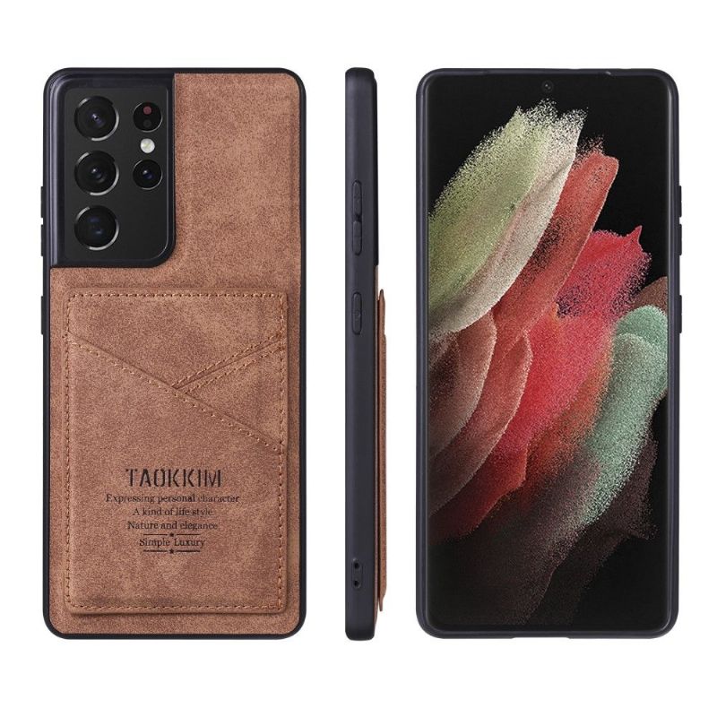 Kryt Na Samsung Galaxy S21 Ultra 5G Vintage Umělá Kůže