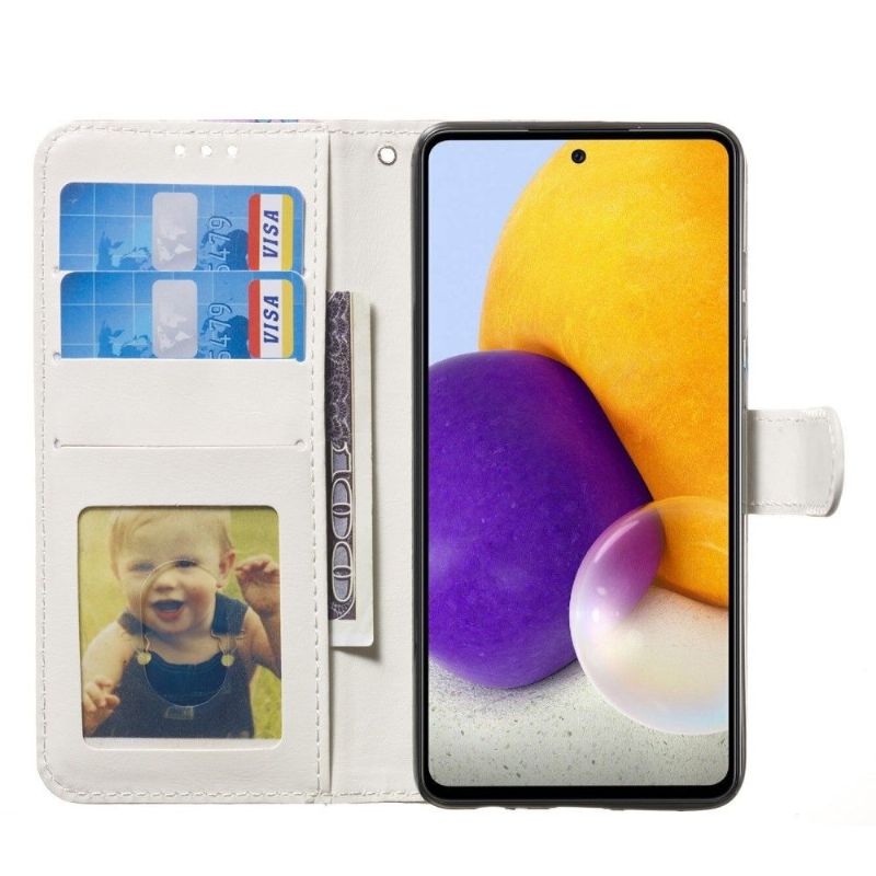 Kožené Pouzdro Na Samsung Galaxy A13 5G Sova A Barevný Lapač Snů