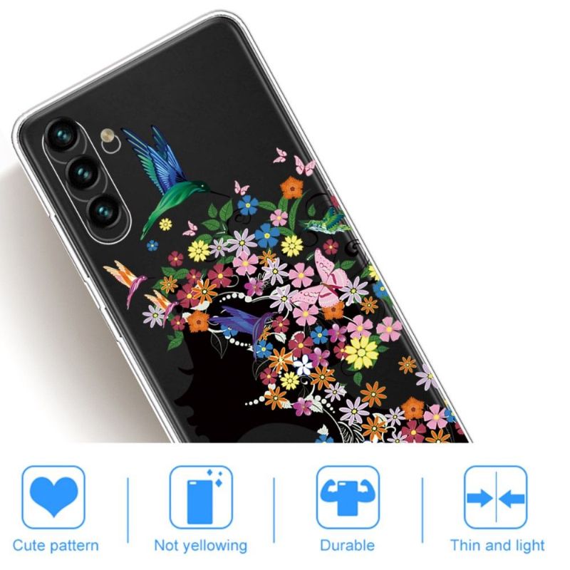 Kryt Na Samsung Galaxy A13 5G Květiny Kolibříka
