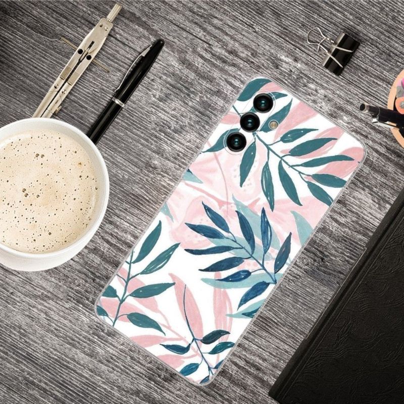Kryt Na Samsung Galaxy A13 5G Zelené A Růžové Listy
