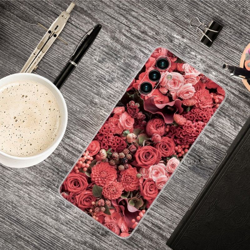 Kryt Na Samsung Galaxy A13 5G Červený Květ