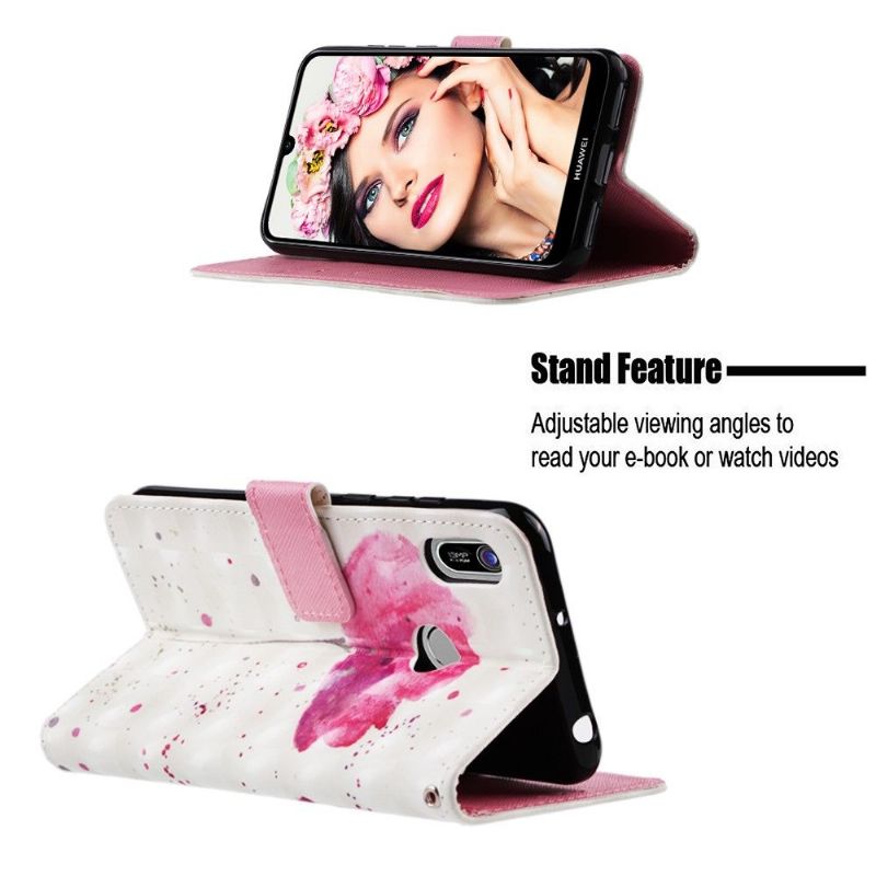 Flipové Pouzdro Na Huawei Y6 2019 Na Lana Růžový Květ