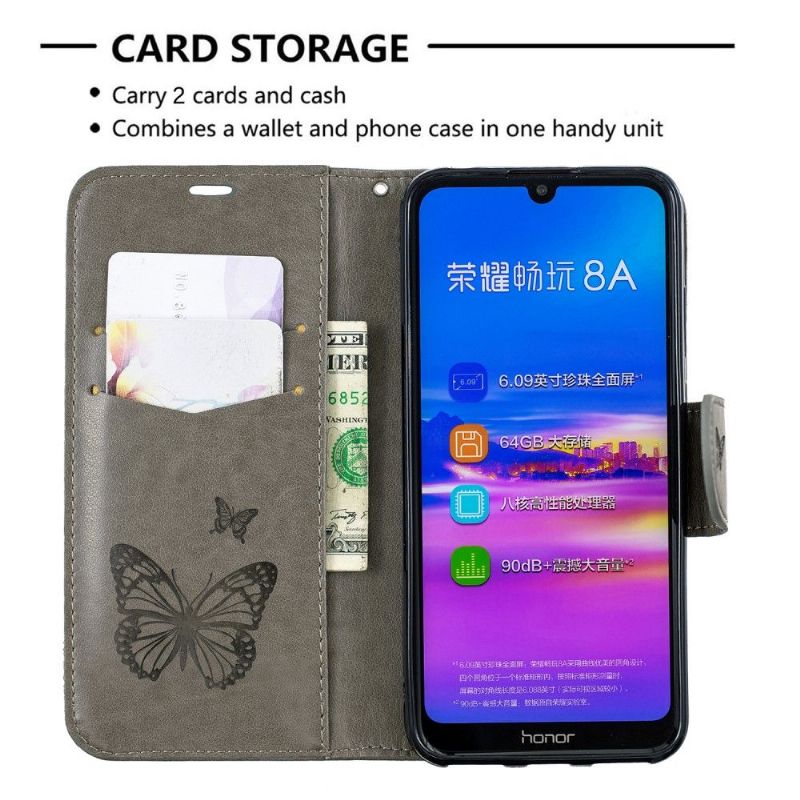 Flipové Pouzdro Na Huawei Y6 2019 Podpora Motýlů Funkcí