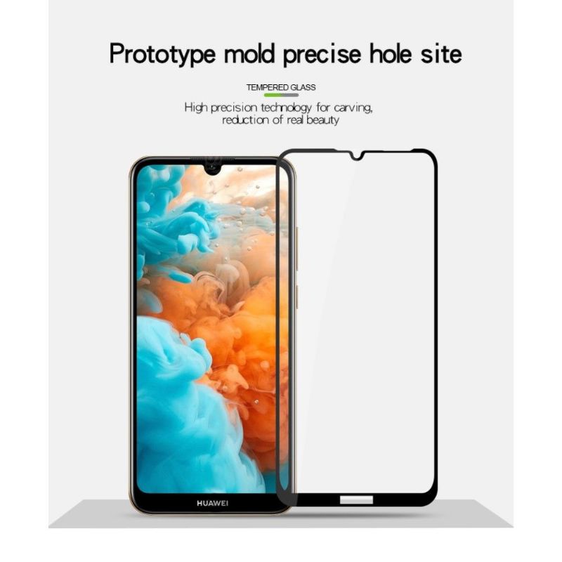 Huawei Y6 2019 – Ochranné Tvrzené Sklo V Plné Velikosti – Černá