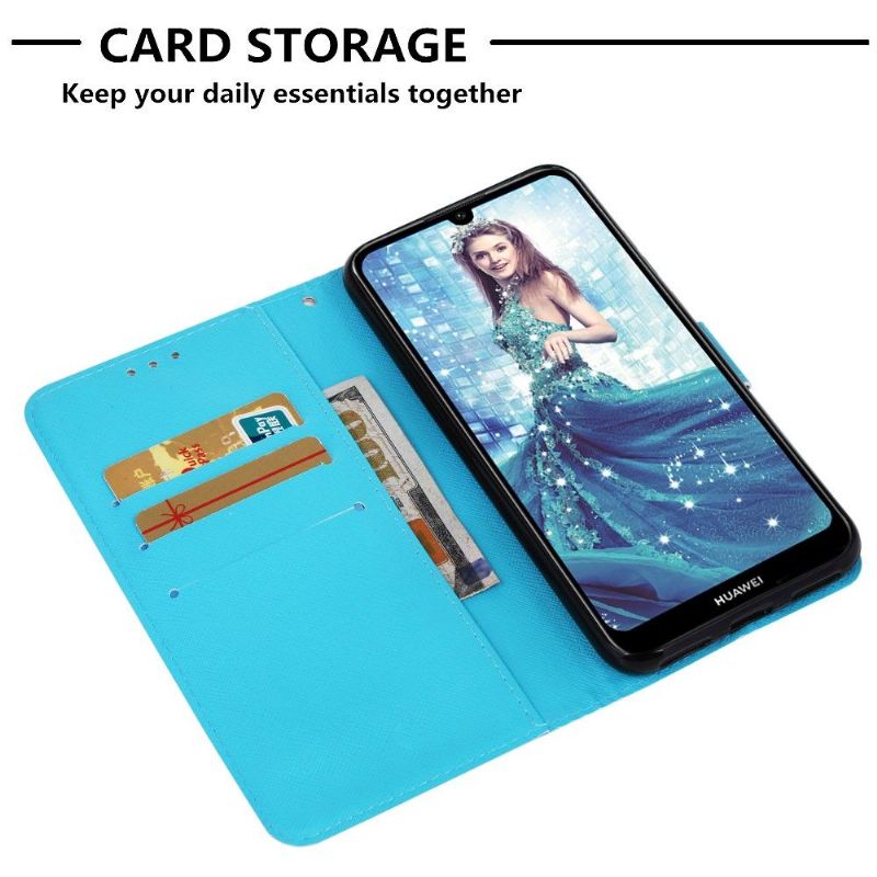 Kožené Pouzdro Na Huawei Y6 2019 Vzor Calavera
