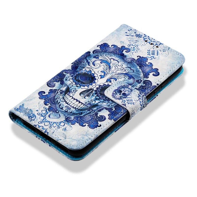 Kožené Pouzdro Na Huawei Y6 2019 Vzor Calavera