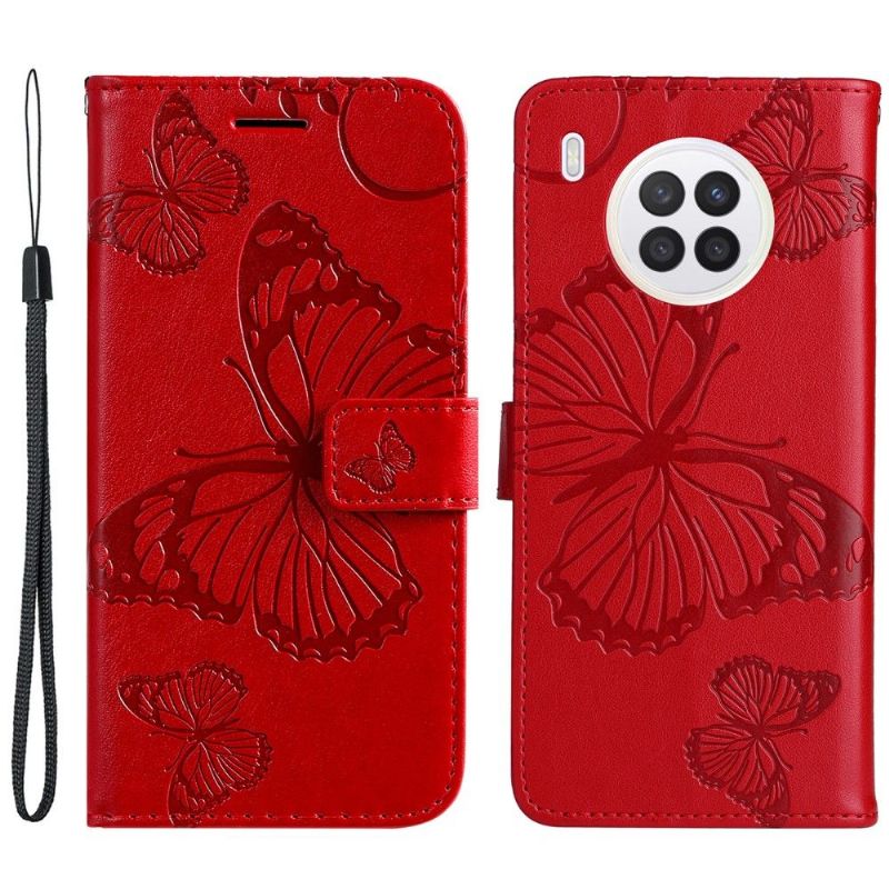 Kožené Pouzdro Na Honor 50 Lite / Huawei Nova 8i Podpora Motýlů Funkcí
