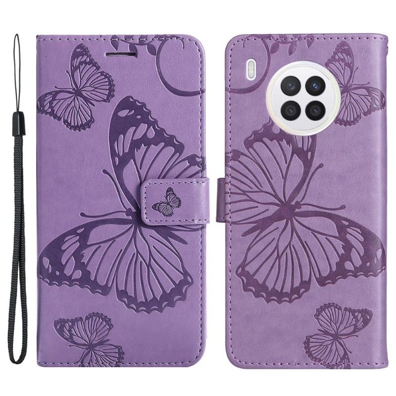Kožené Pouzdro Na Honor 50 Lite / Huawei Nova 8i Podpora Motýlů Funkcí