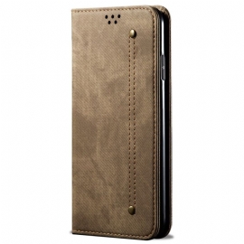 Kožené Pouzdro Folio Oneplus 12r Džínová Látka
