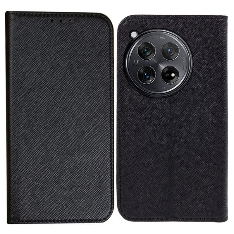 Kožené Pouzdro Folio Oneplus 12r Křížová Textura